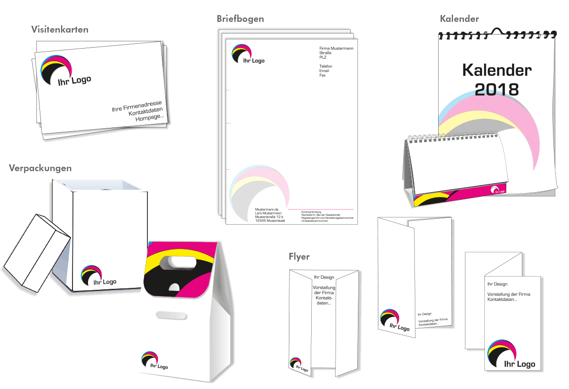 Muster_Produkte Muster Druckprodukte - Mugler Druck und Verlag